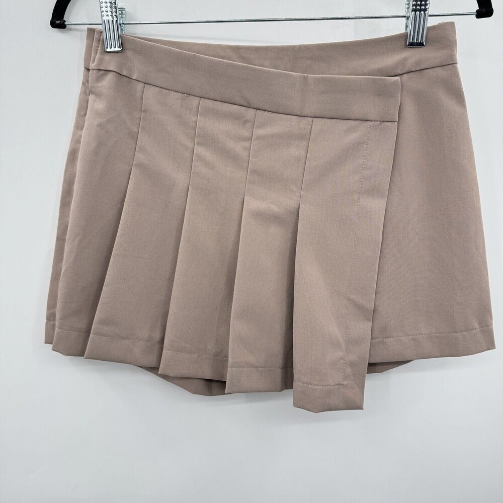 PacSun Pleated Skort Size S Brown Mini Academia Schoolgirl Goth Grunge Stretch